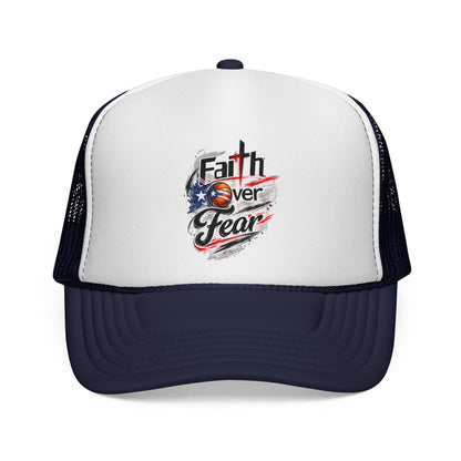 Faith Over Fear Christian Basketball | Puerto Rican Flag Trucker Caps FREE SHIPPING