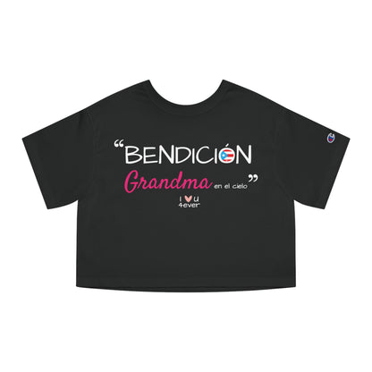 Bendicion Grandma Boricua Flowy Cropped Tee