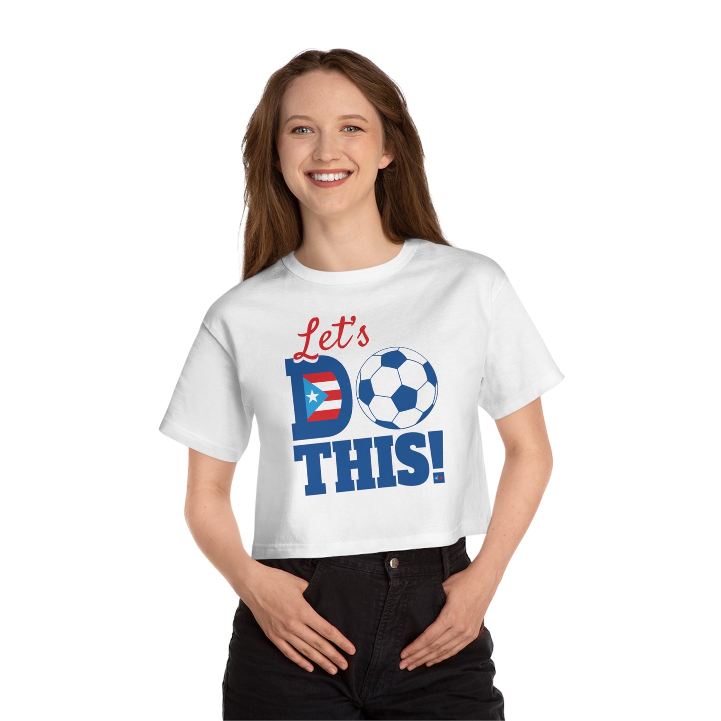 Let's Do This Women's Flowy Cropped Tee | Puerto Rico Soccer Shirt
