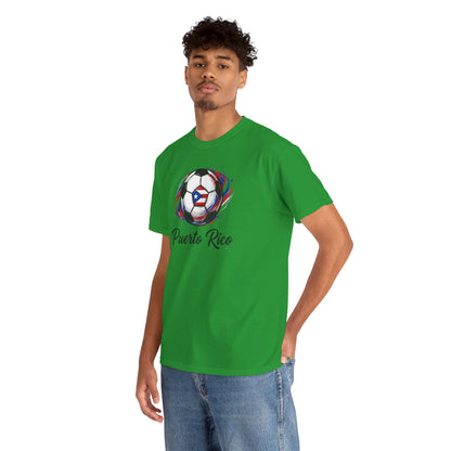 Puerto Rico Soccer Ball Flag | Unisex Heavy Cotton T-Shirt