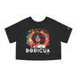 Back To School Boricua Girl Flow Black T Shirt Flowy Cropped Tee