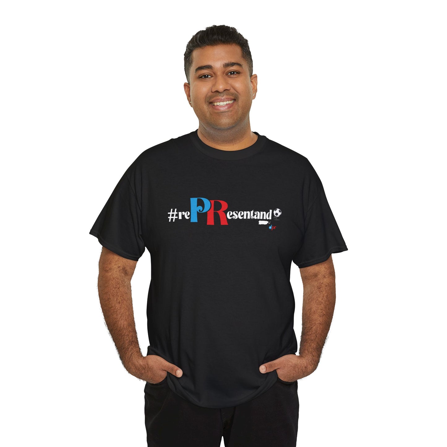 RePResentando™ Puerto Rico Soccer ball Unisex Heavy Cotton Tee | Boricua Soccer T-Shirt