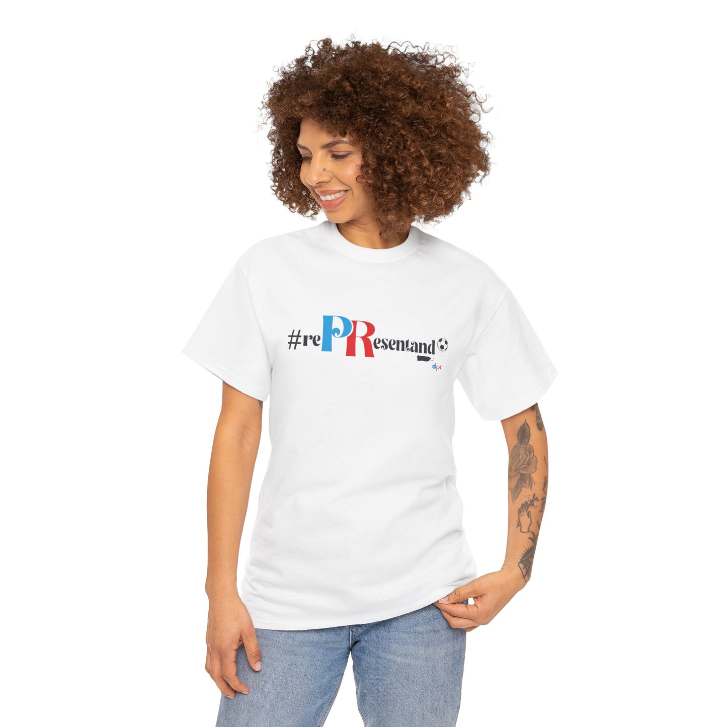 RePResentando™ Puerto Rico Soccer ball Unisex Heavy Cotton Tee | Boricua Soccer T-Shirt