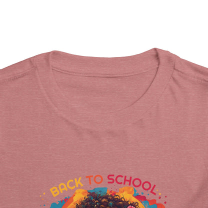 Back to School Boricua Girl Flow Black Toddler Short Sleeve Tee