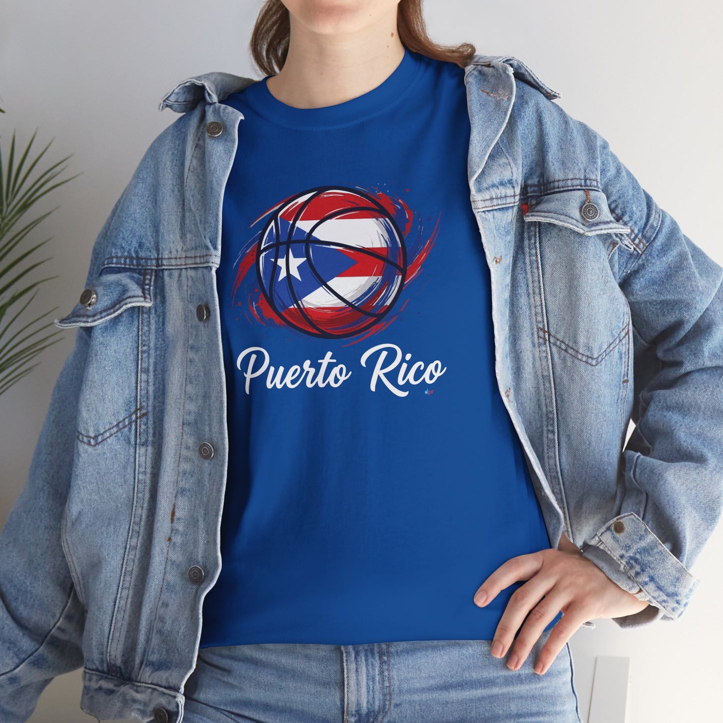 Puerto Rico Basketball Flag 2 | Unisex Heavy Cotton T-Shirt