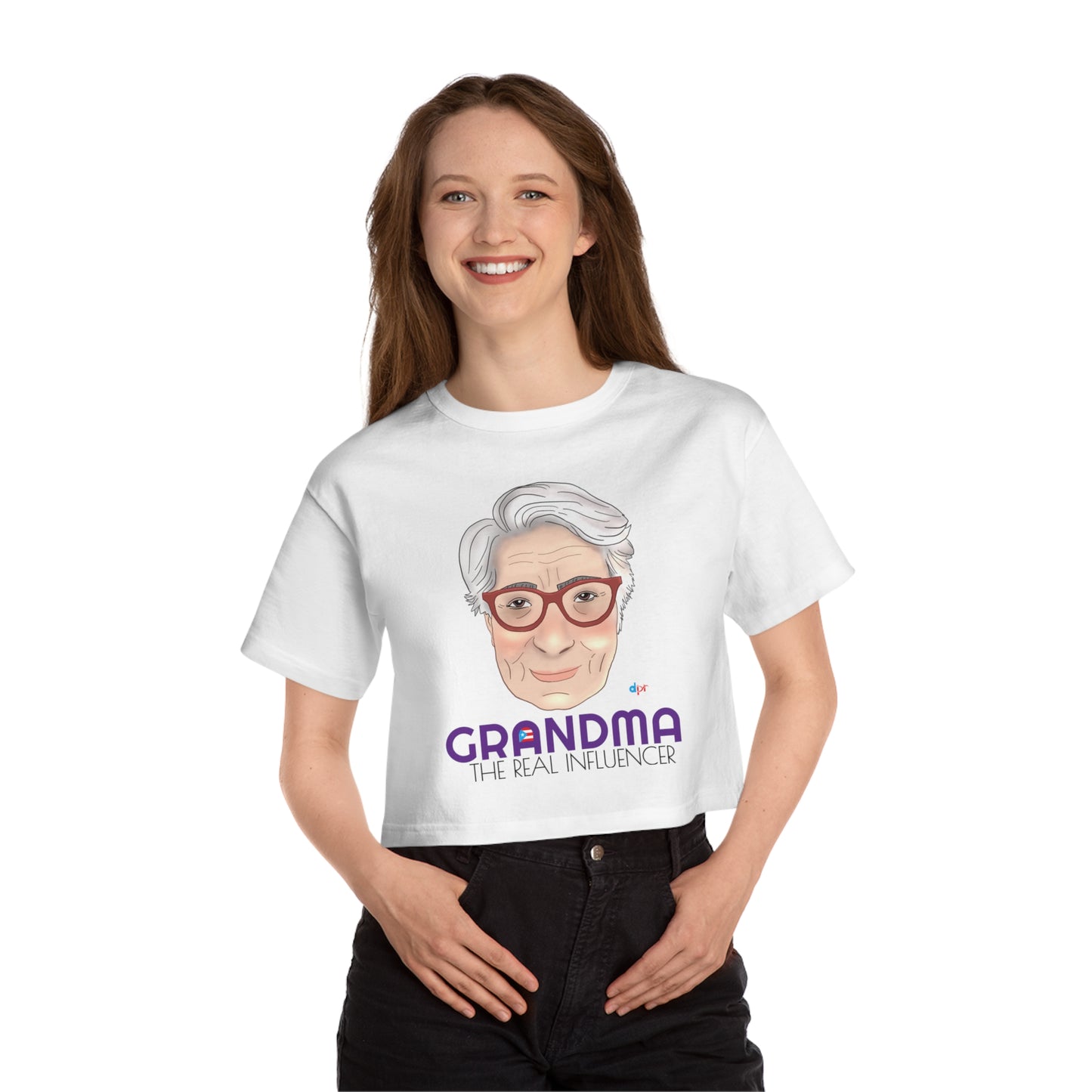Grandma The Real Influencer Women's Flowy Cropped Tee