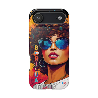 Boricua Girl Mosaico Black Tough Phone Cases