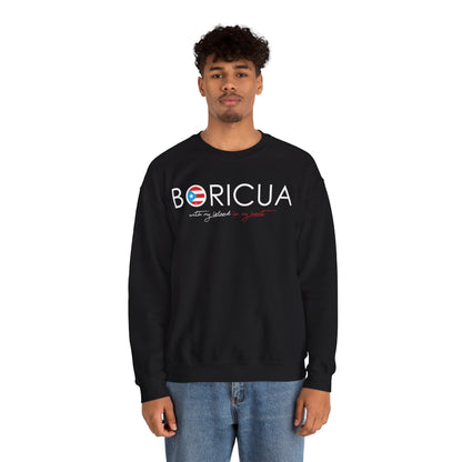 With my island in my Heart Unisex Heavy Blend™ Crewneck Sweaters