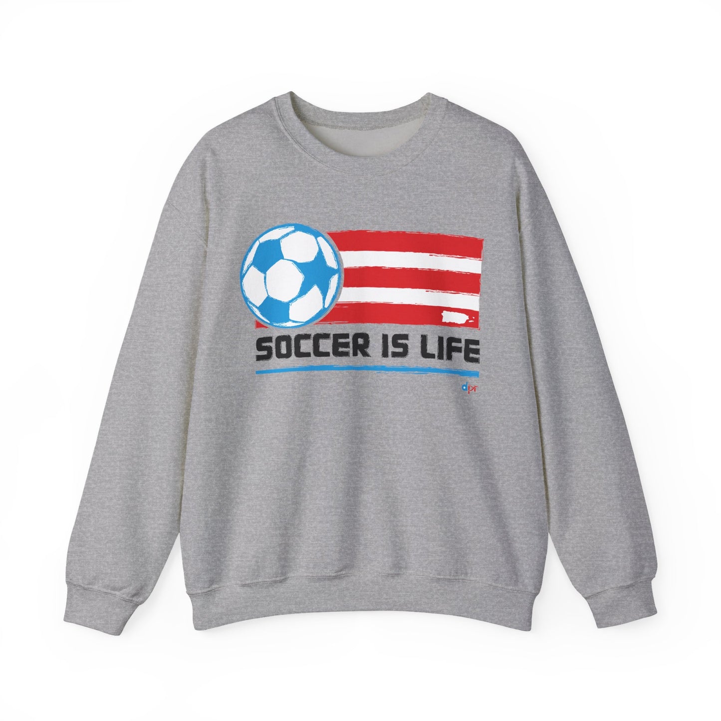 Soccer Is Life Puerto Rican Soccer Crewneck Sweatshirt | Unisex Heavy Blend™ Soccer Player & Fan Gift