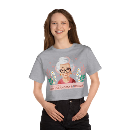In Loving Memory of My Grandma Boricua Flowy Cropped Tee