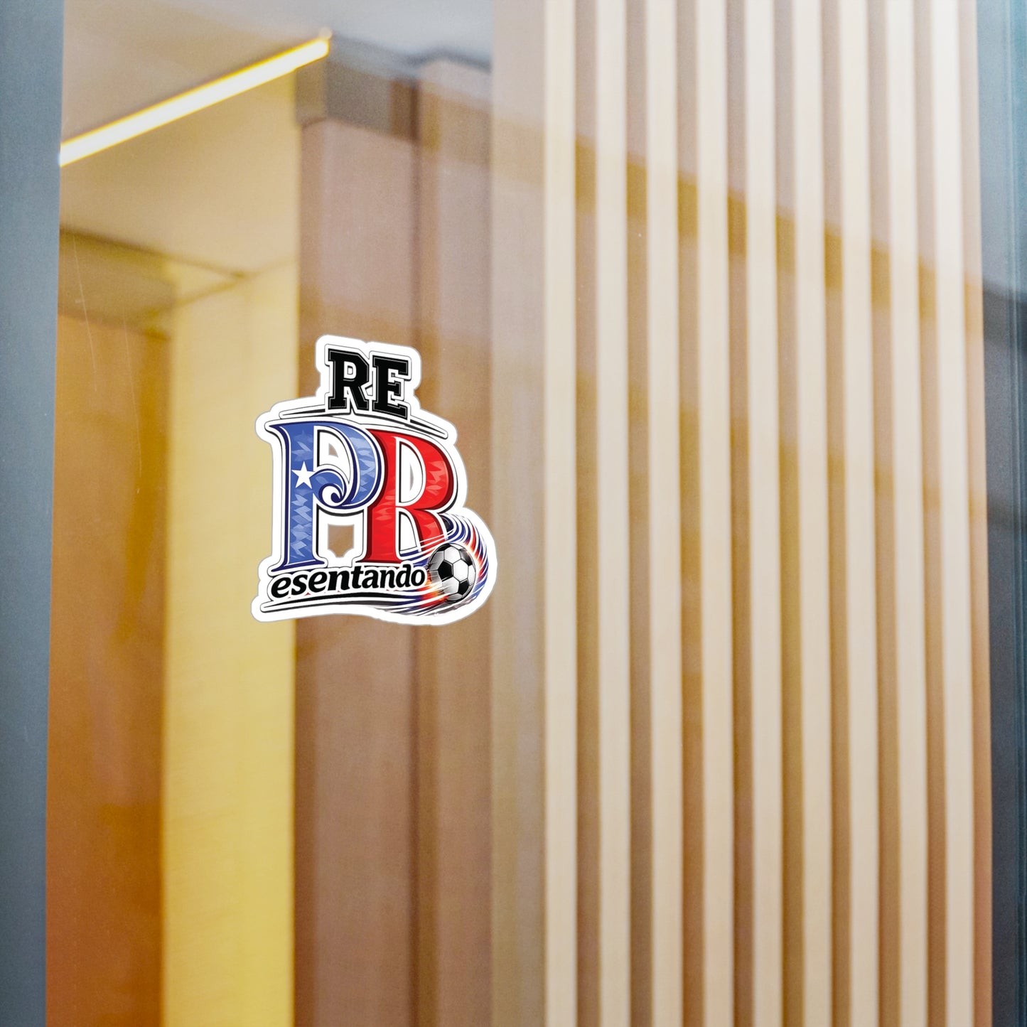 Puerto Rico Fire Soccer ball REPresentando Waterproof Kiss-Cut Vinyl Decal