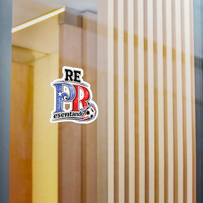 Puerto Rico Fire Soccer ball REPresentando Waterproof Kiss-Cut Vinyl Decal