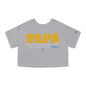 Papá My Hero Yellow Women's Flowy Cropped Tee