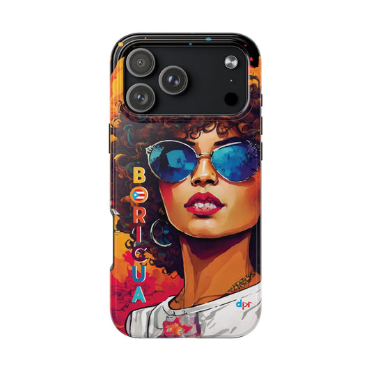 Boricua Girl Mosaico Black Tough Phone Cases