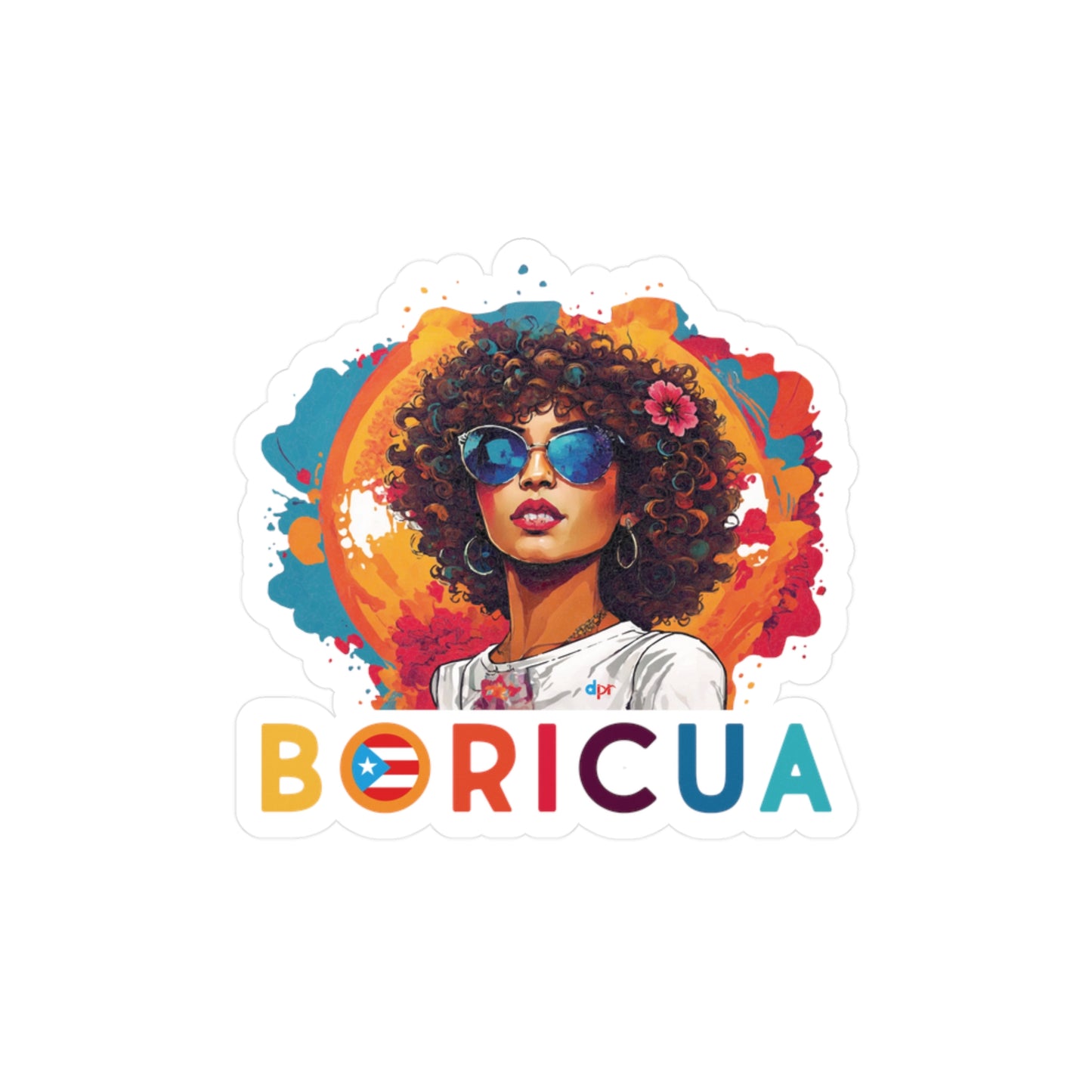 Boricua Color Girl Kiss-Cut Vinyl Decals