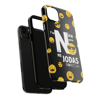 I'm Nice pero No me Jodas Tough Black Phone Cases