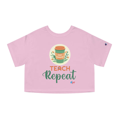 Coffee Teach Repeat - Back To School Boricua T Shirt Flowy Cropped Tee