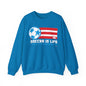 Soccer Is Life Puerto Rican Soccer Crewneck Sweatshirt | Unisex Heavy Blend™ Soccer Player & Fan Gift