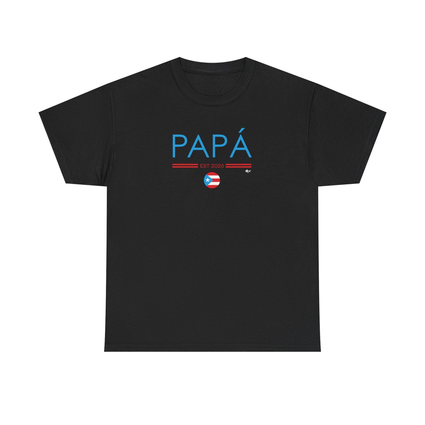 Papá EST. 2026 Puerto Rican Flag Unisex Heavy Cotton Tee