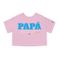 Papá My Hero Blue Women's Flowy Cropped Tee