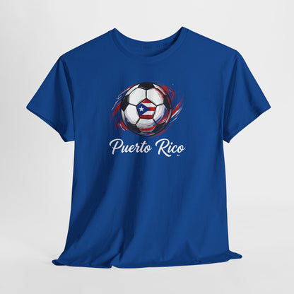 Puerto Rico Soccer Ball Flag | Unisex Heavy Cotton T-Shirt