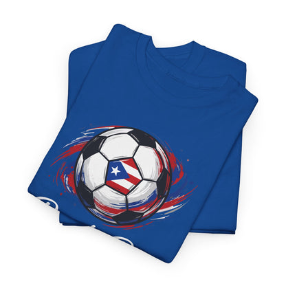 Puerto Rico Soccer Ball Flag | Unisex Heavy Cotton T-Shirt