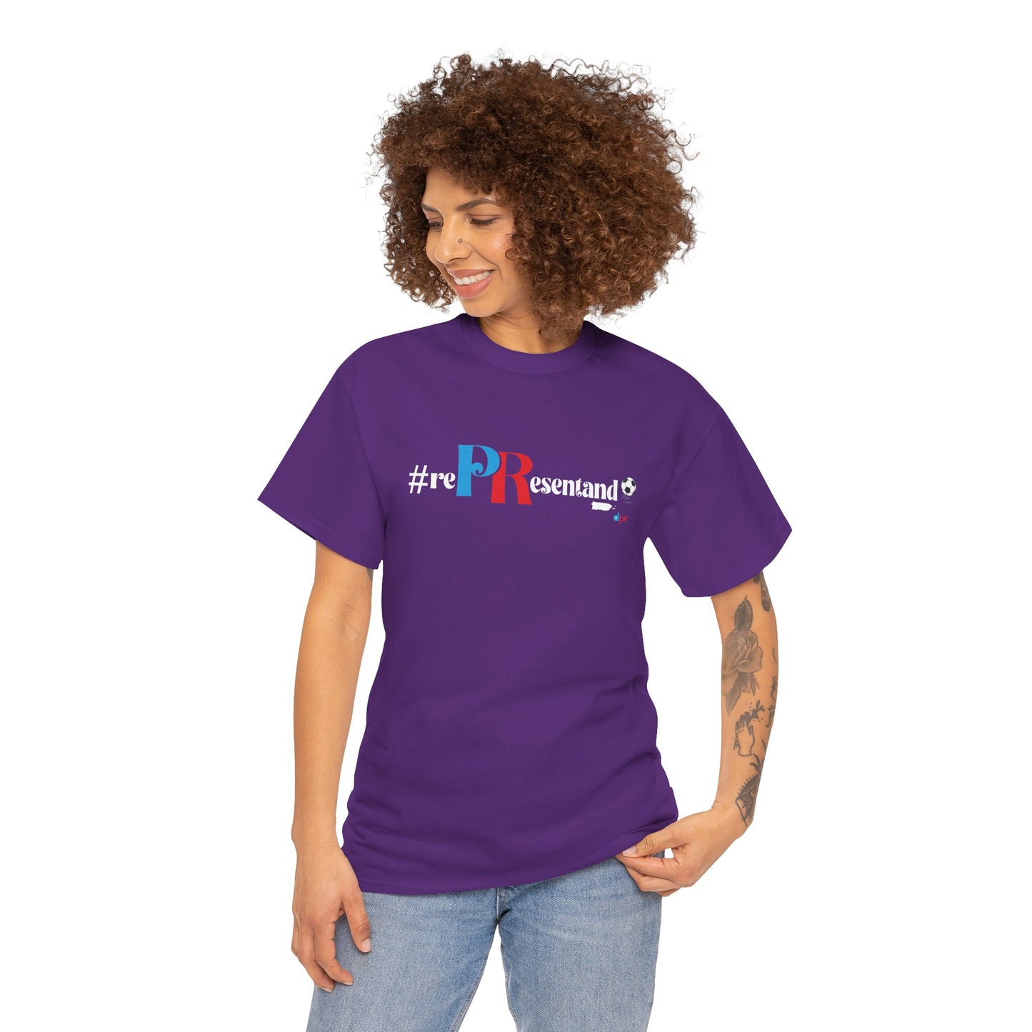 RePResentando™ Puerto Rico Soccer ball Unisex Heavy Cotton Tee | Boricua Soccer T-Shirt