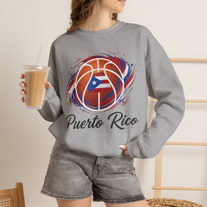 Puerto Rico Basketball Flag Heavy Blend™ Crewneck Sweatshirt