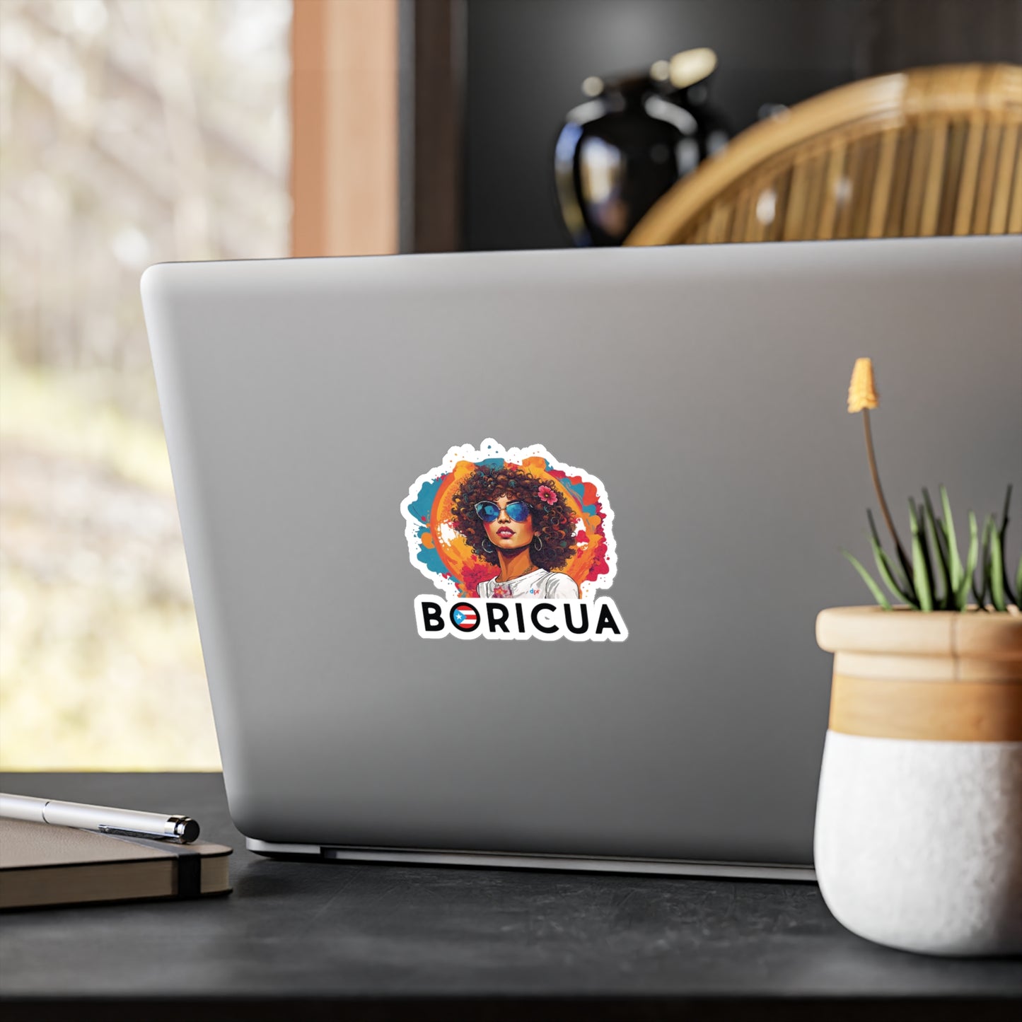 Boricua Girl Black Kiss-Cut Vinyl Decals