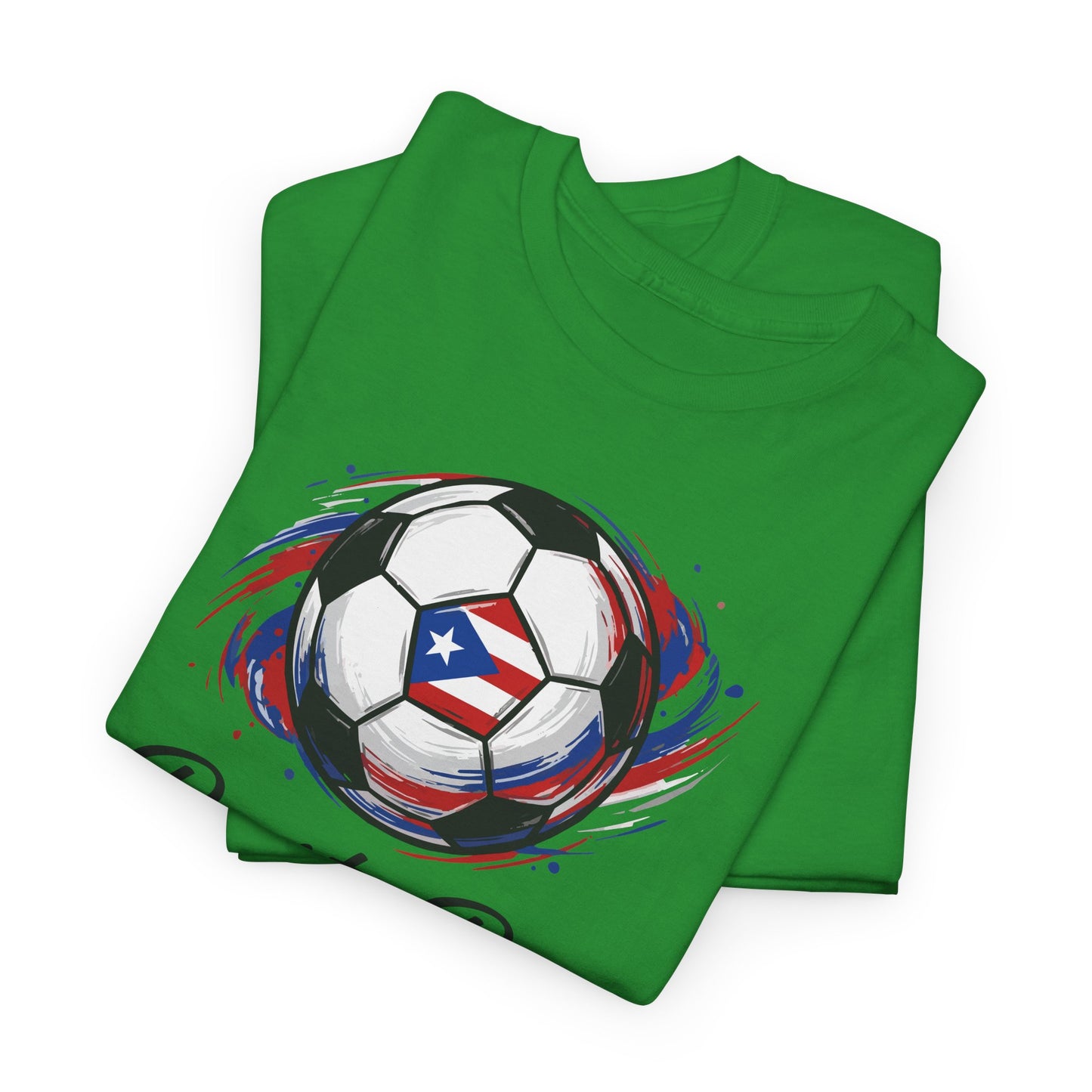 Puerto Rico Soccer Ball Flag | Unisex Heavy Cotton T-Shirt