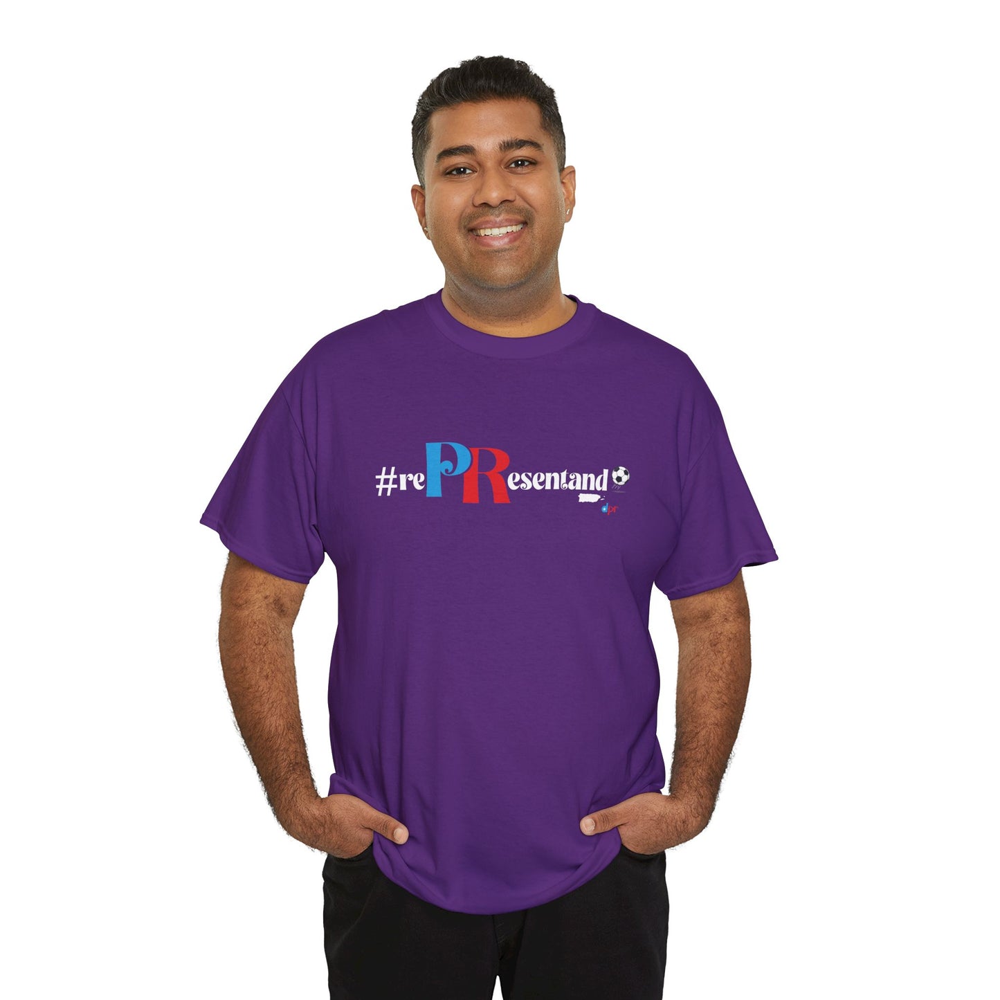 RePResentando™ Puerto Rico Soccer ball Unisex Heavy Cotton Tee | Boricua Soccer T-Shirt