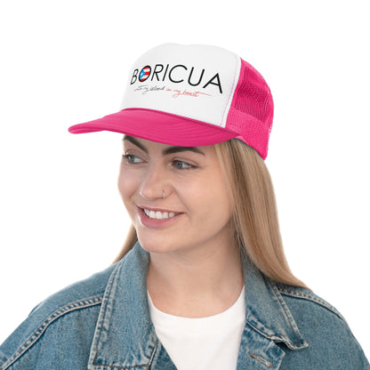 Boricua with my Island in my Heart Puerto Rican Pride Trucker Caps FREE SHIPPING
