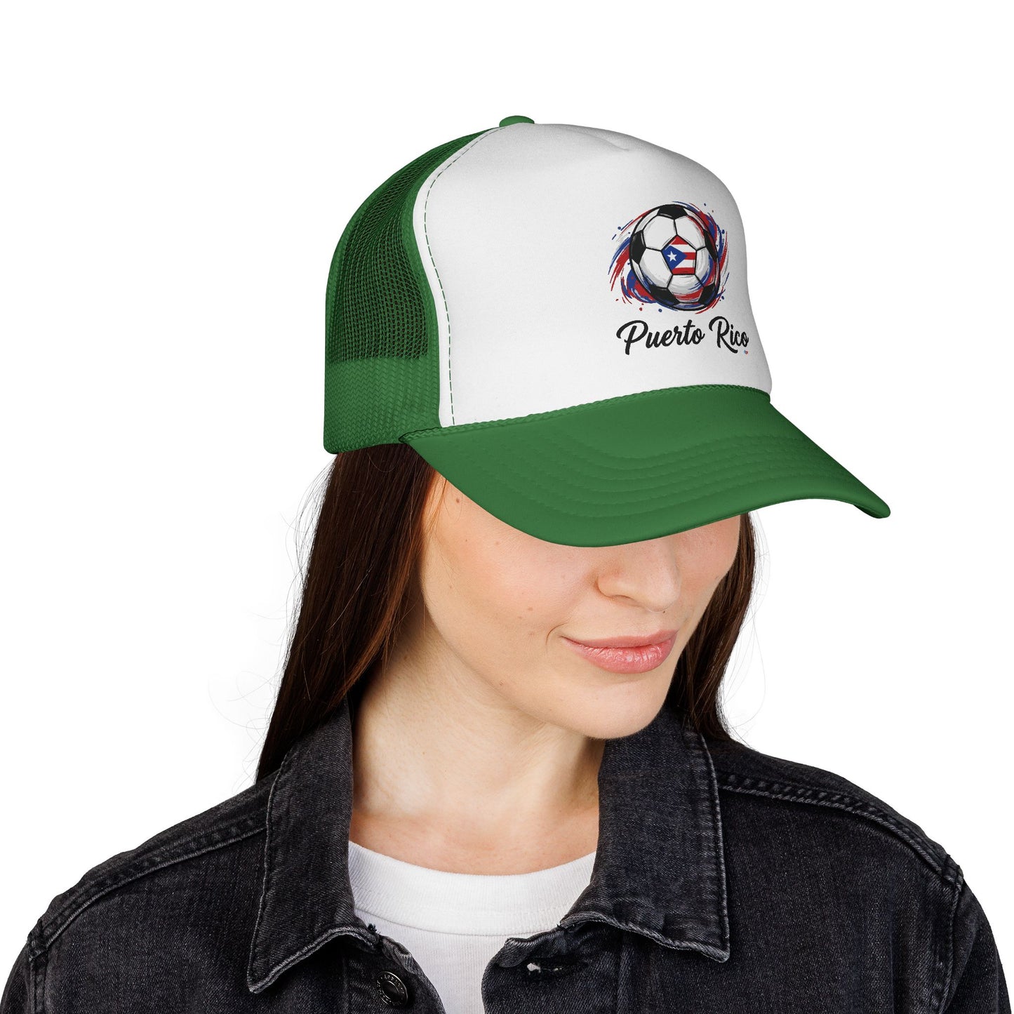 Puerto Rico Soccer Ball Flag Trucker Caps FREE SHIPPING