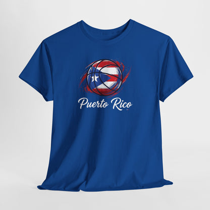 Puerto Rico Basketball Flag 2 | Unisex Heavy Cotton T-Shirt