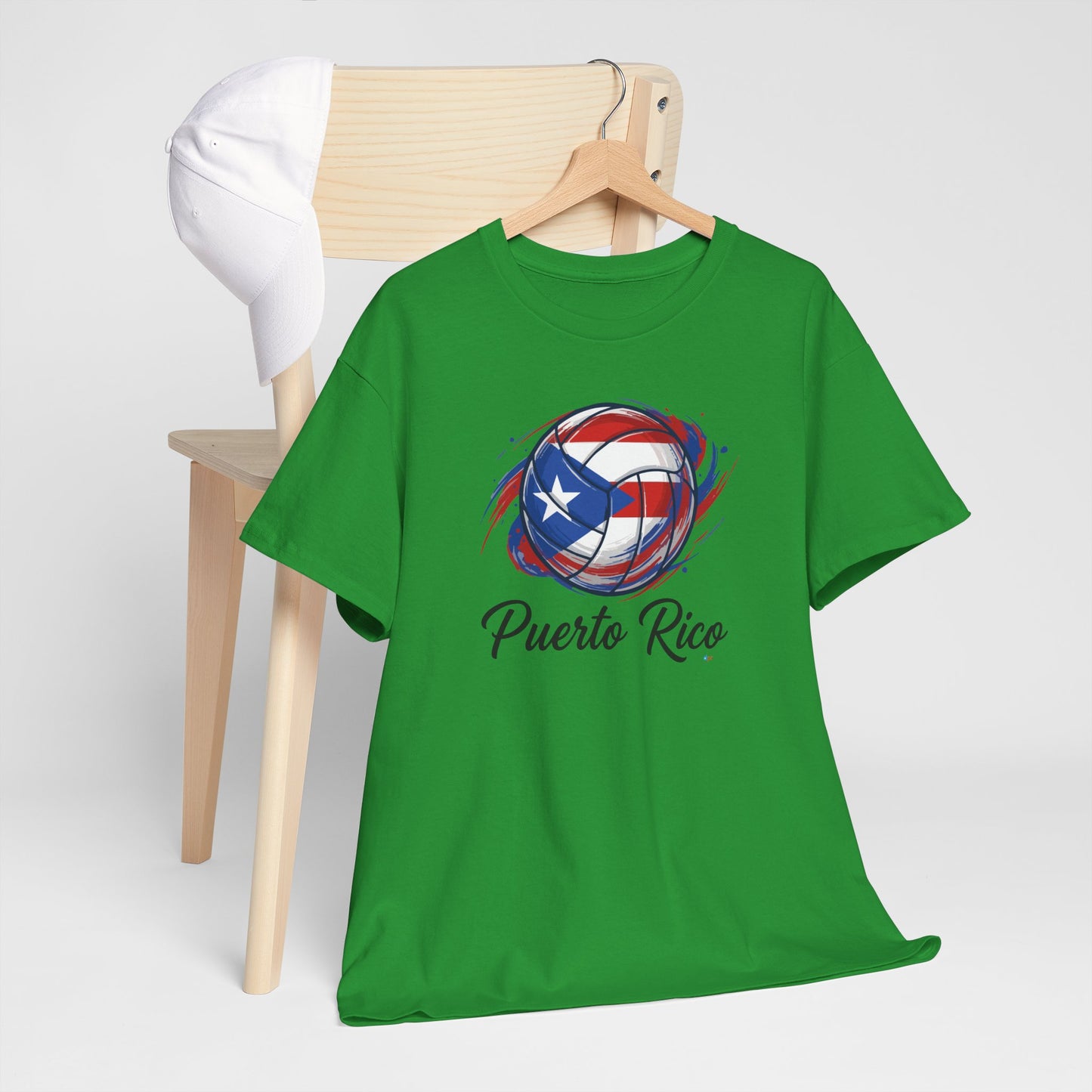 Puerto Rico Volleyball Flag | Unisex Heavy Cotton T-Shirt