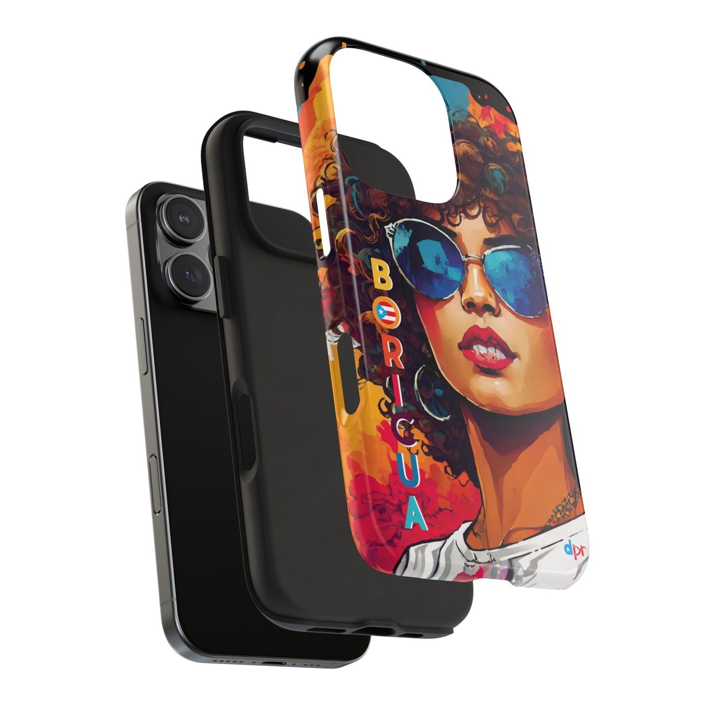 Boricua Girl Mosaico Black Tough Phone Cases