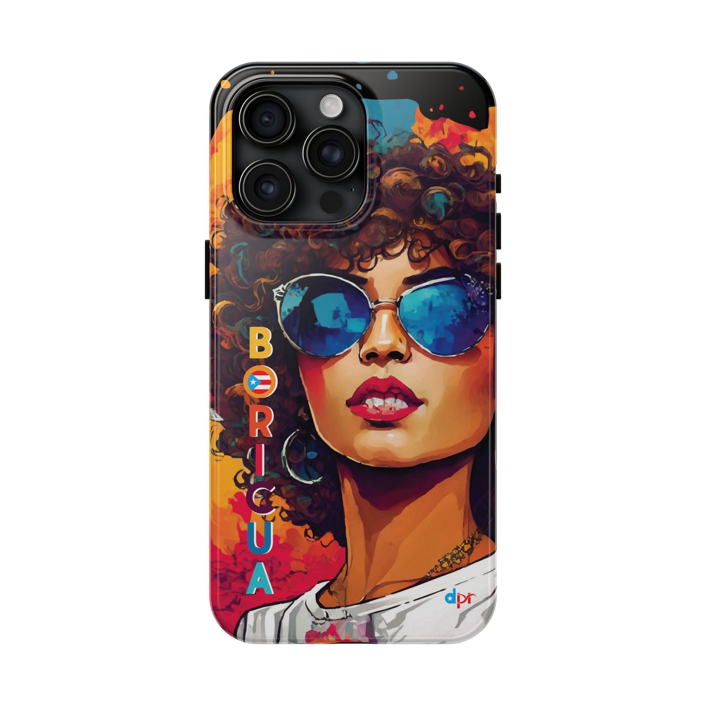 Boricua Girl Mosaico Black Tough Phone Cases