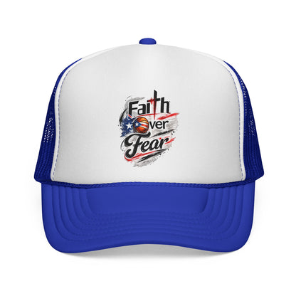 Faith Over Fear Christian Basketball | Puerto Rican Flag Trucker Caps FREE SHIPPING