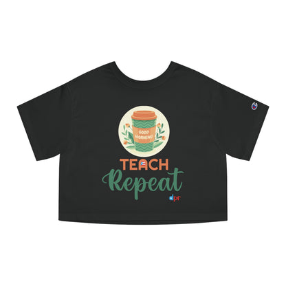 Coffee Teach Repeat - Back To School Boricua T Shirt Flowy Cropped Tee