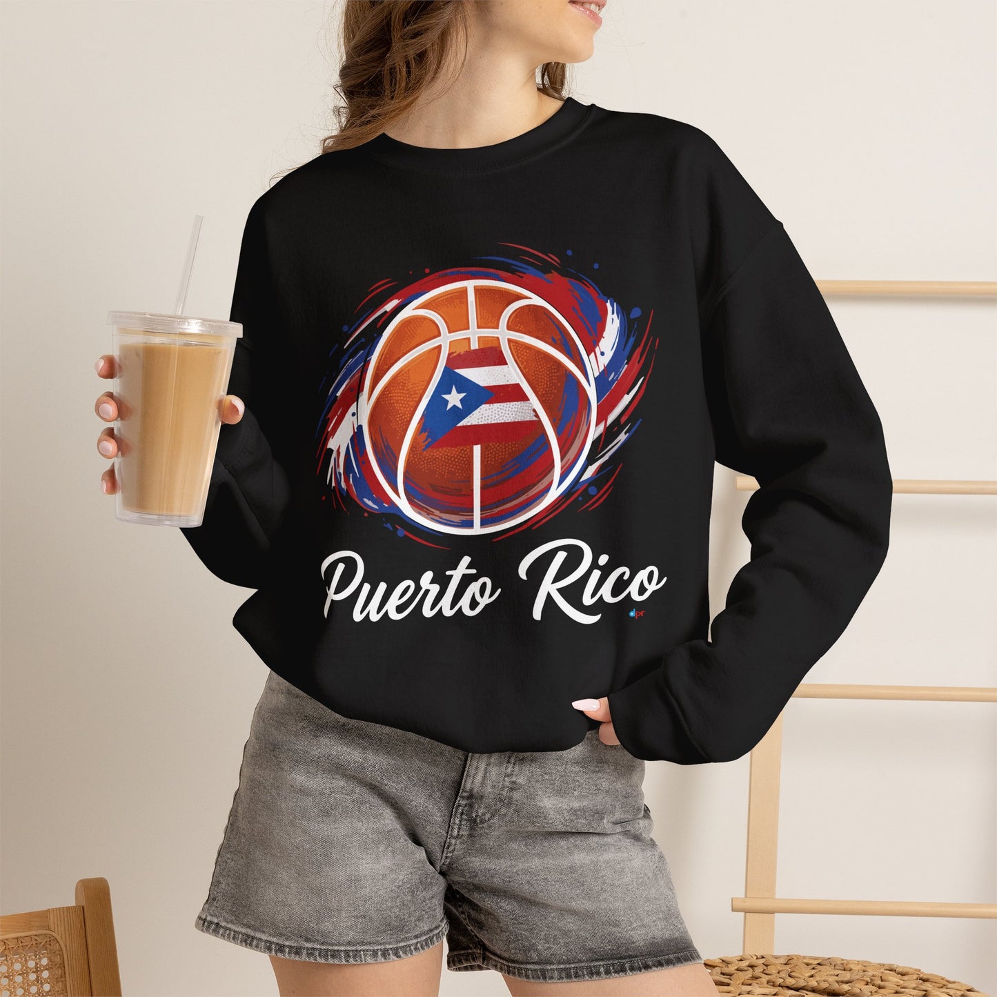 Puerto Rico Basketball Flag Heavy Blend™ Crewneck Sweatshirt