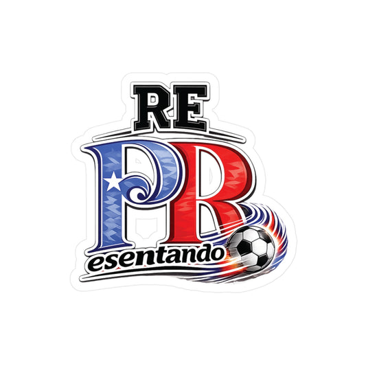 Puerto Rico Fire Soccer ball REPresentando Waterproof Kiss-Cut Vinyl Decal