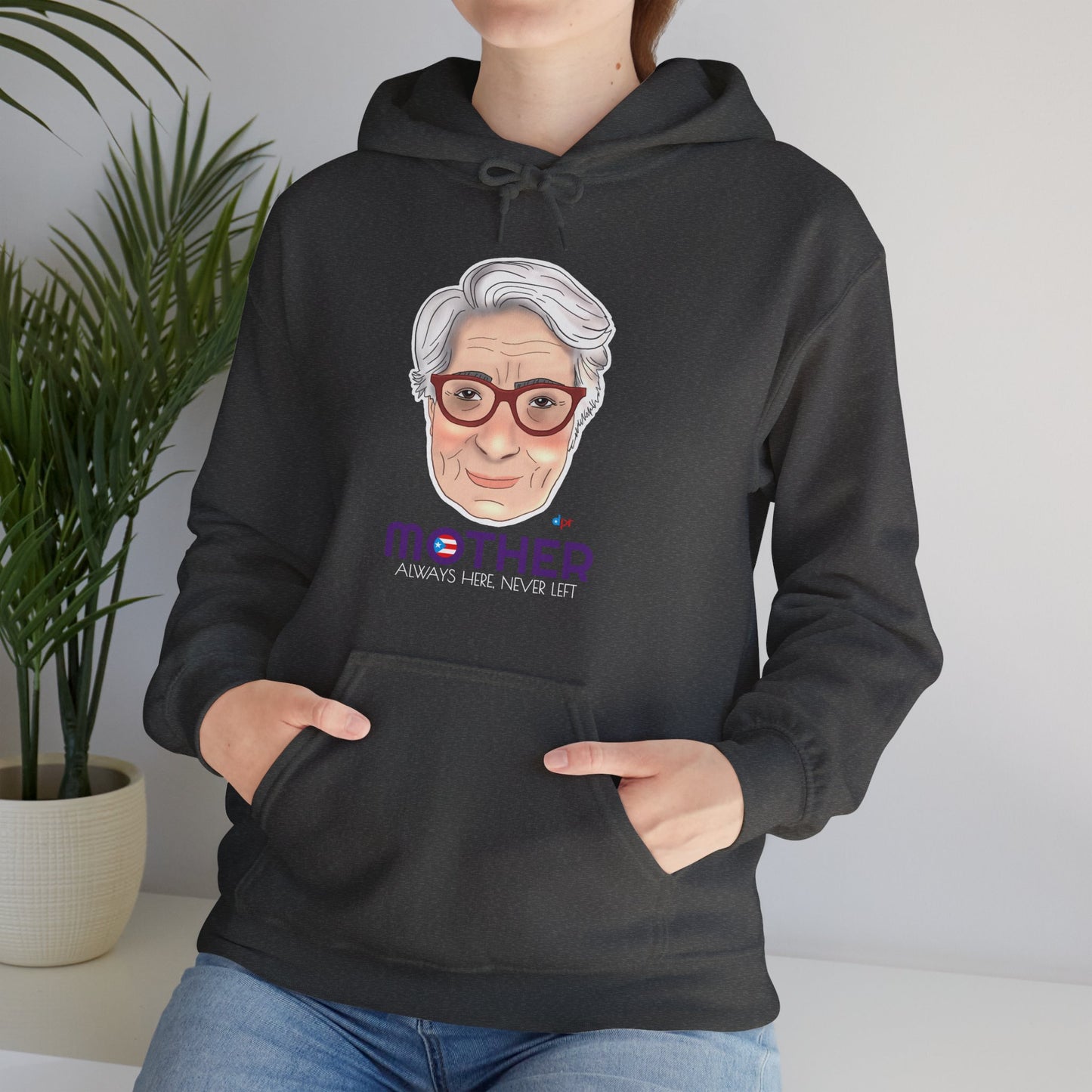 Mamá Boricua Always Here Never Left Unisex Heavy Blend™ Boricua-Style Hoodies