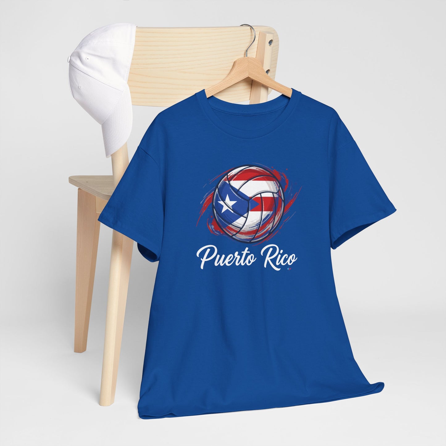 Puerto Rico Volleyball Flag | Unisex Heavy Cotton T-Shirt