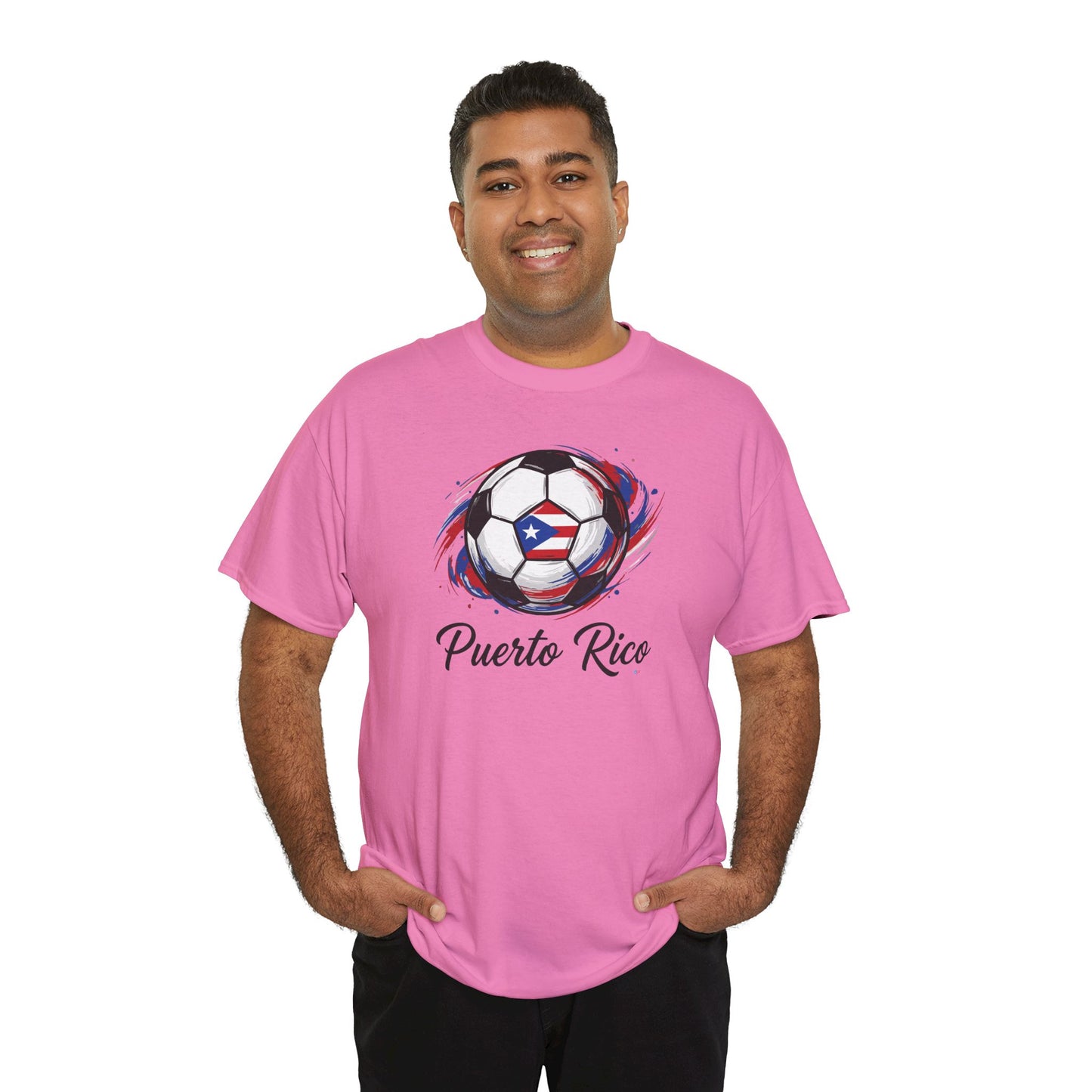 Puerto Rico Soccer Ball Flag | Unisex Heavy Cotton T-Shirt