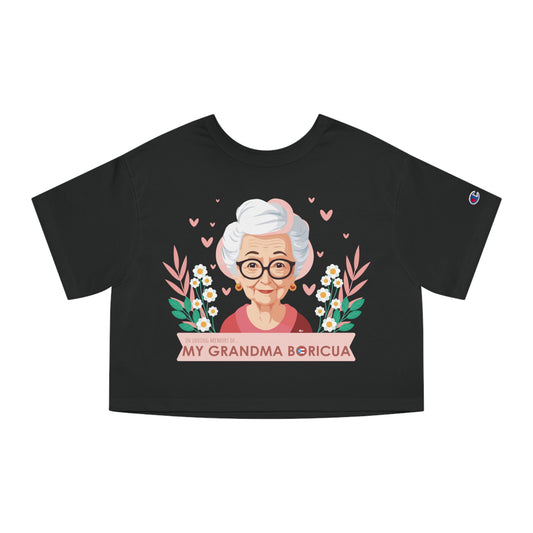 In Loving Memory of My Grandma Boricua Flowy Cropped Tee