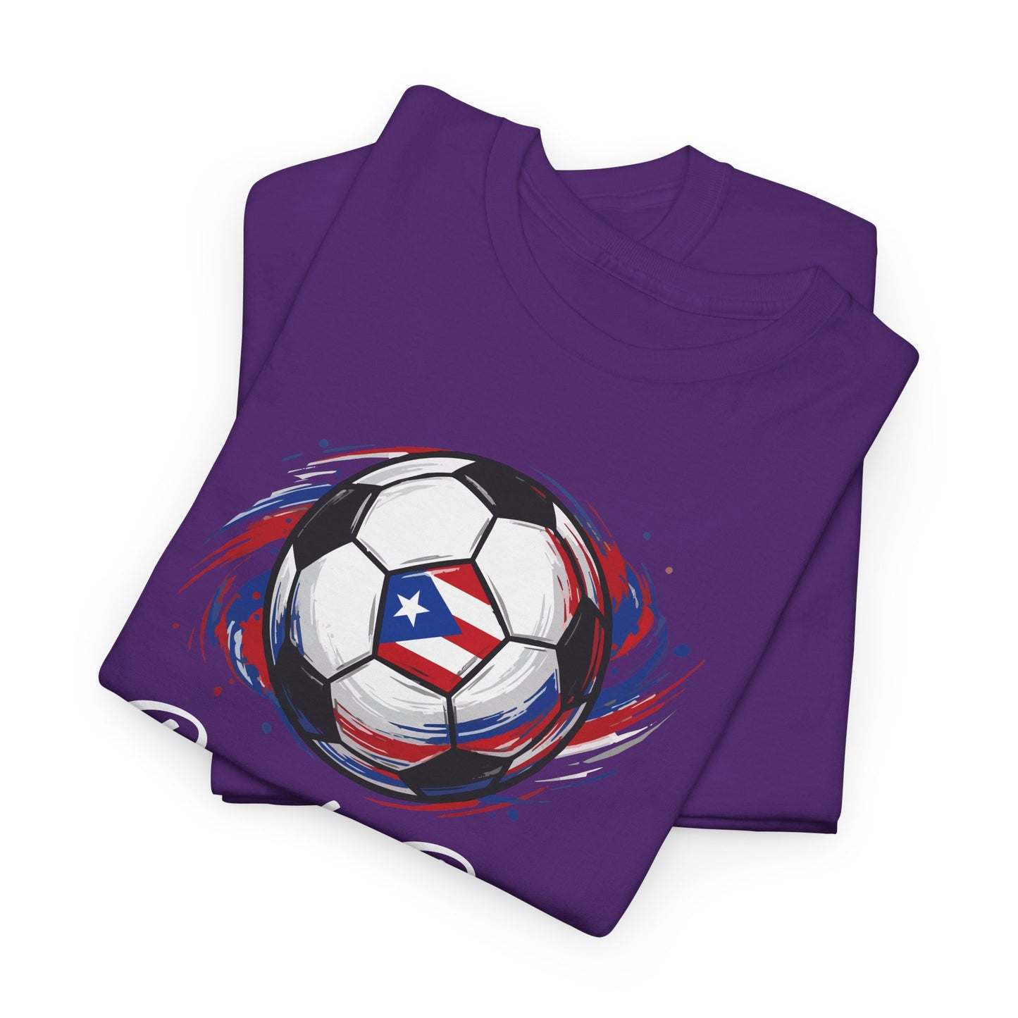 Puerto Rico Soccer Ball Flag | Unisex Heavy Cotton T-Shirt