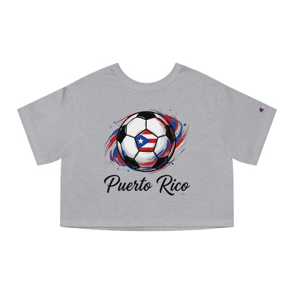 Puerto Rico Soccer ball Women's Flowy Cropped Tee | Puerto Rican Soccer ball Shirt