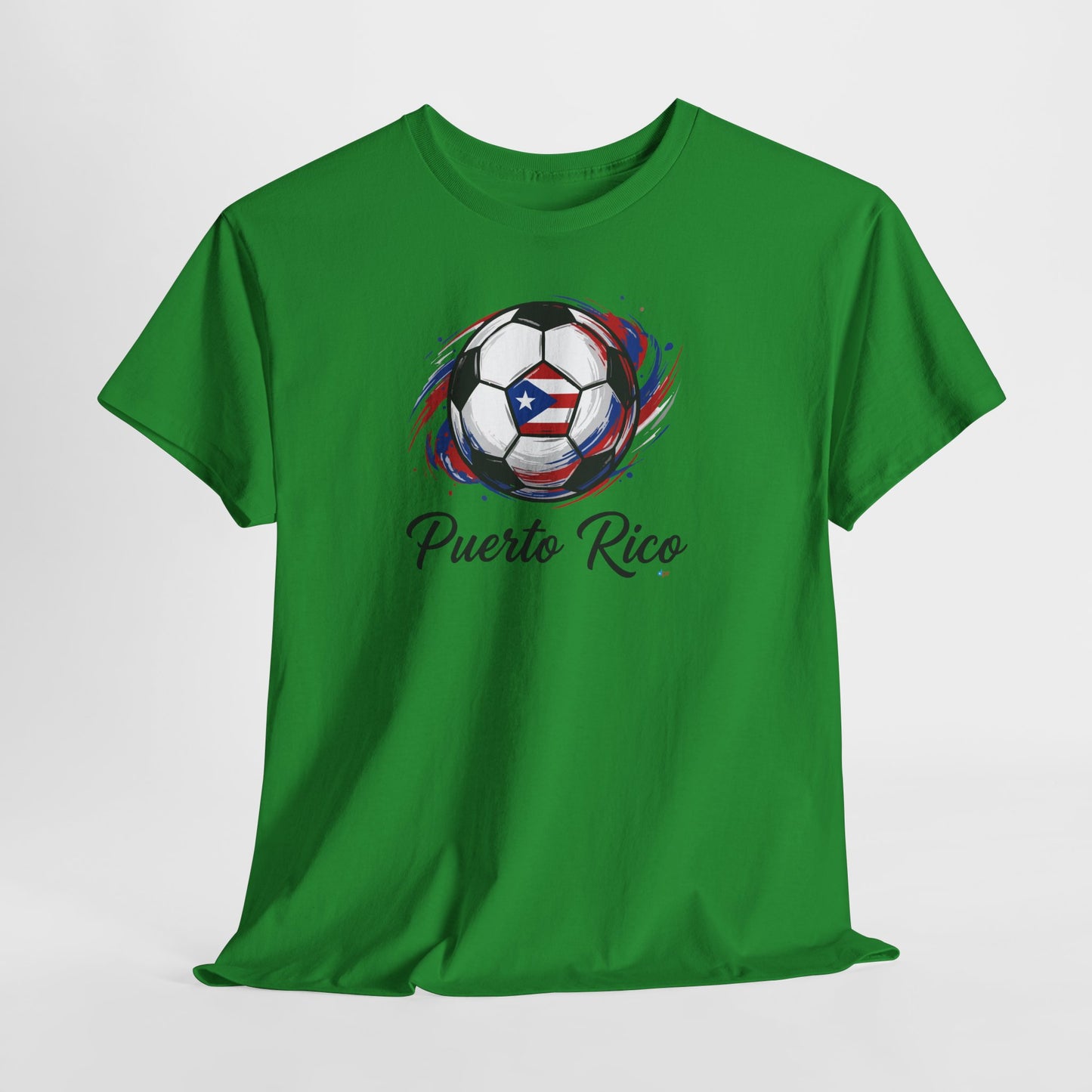 Puerto Rico Soccer Ball Flag | Unisex Heavy Cotton T-Shirt