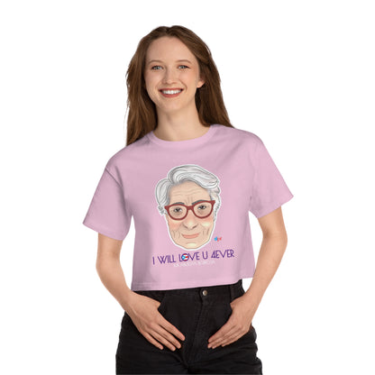 I Will Love You Forever Abuelita Boricua Women's Flowy Cropped Tee
