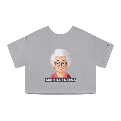 Remembering My Abuelita Fajona Flowy Cropped Tee